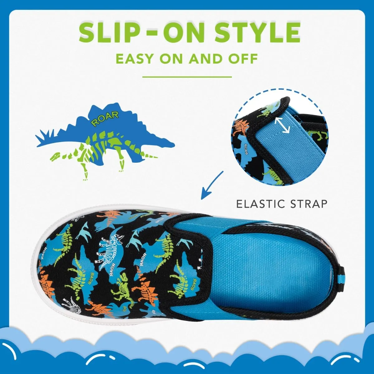 Unisex Slip-On Sneakers Kids Sports Shoes Toddler Casual Lightweight Tennis Shoes for Girls Boys