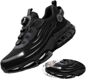 Unisex Steel Toe Power Trainers, One-Step, Round Toe, Grey, Casual, Outdoor, Hiking, Spring, Summer, Fall, Winter, Adult, Men, Women, Workers, Outdoor Enthusiasts, Safety Shoes, Sneakers