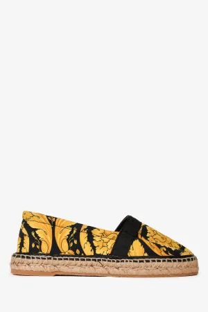 Versace Black/Yellow Print Espadrilles Size 37