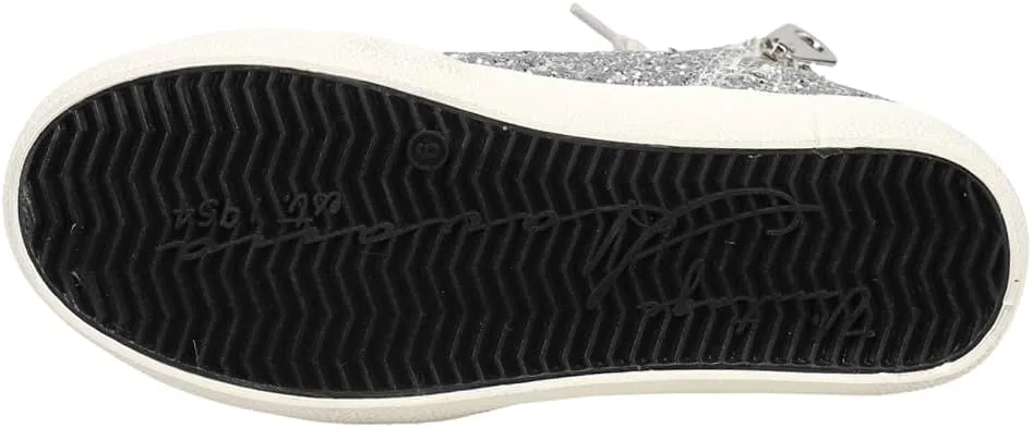 Vintage Havana Womens Ilana Glitter High Slip On Sneakers Shoes Casual - Silver