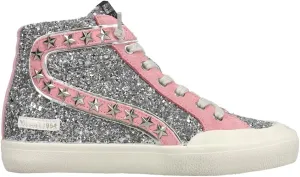 Vintage Havana Womens Ilana Glitter High Slip On Sneakers Shoes Casual - Silver