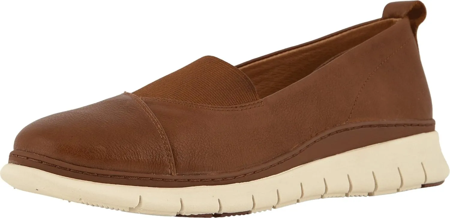 Vionic Women's Linden Slip-on - Ladies Walking Loafer with Concealed Orthotic Support Mocha 6 M US