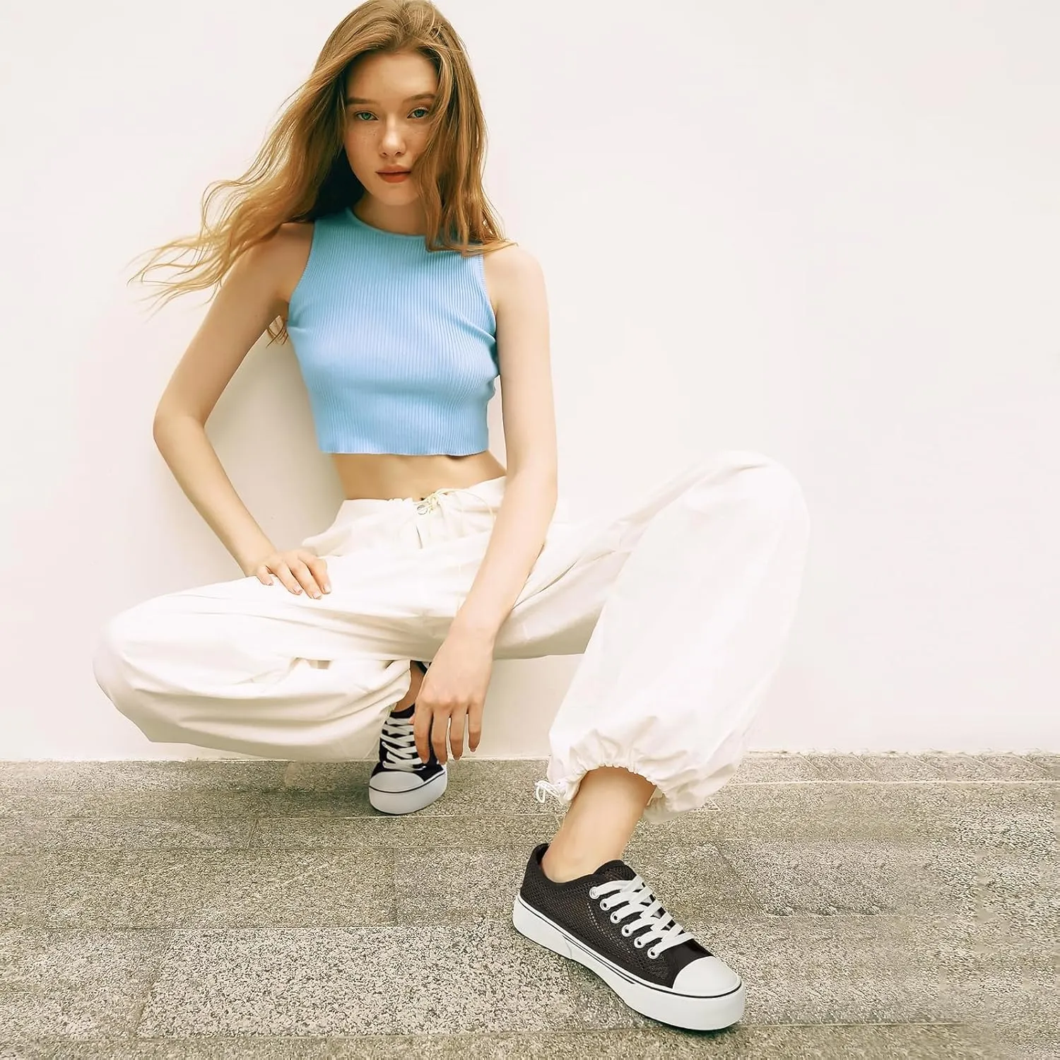 Waluzs White Sneakers for Women Women's Tennis Shoes Summer Canvas Shoes Fashion Sneakers for Walking Non Slip Work
