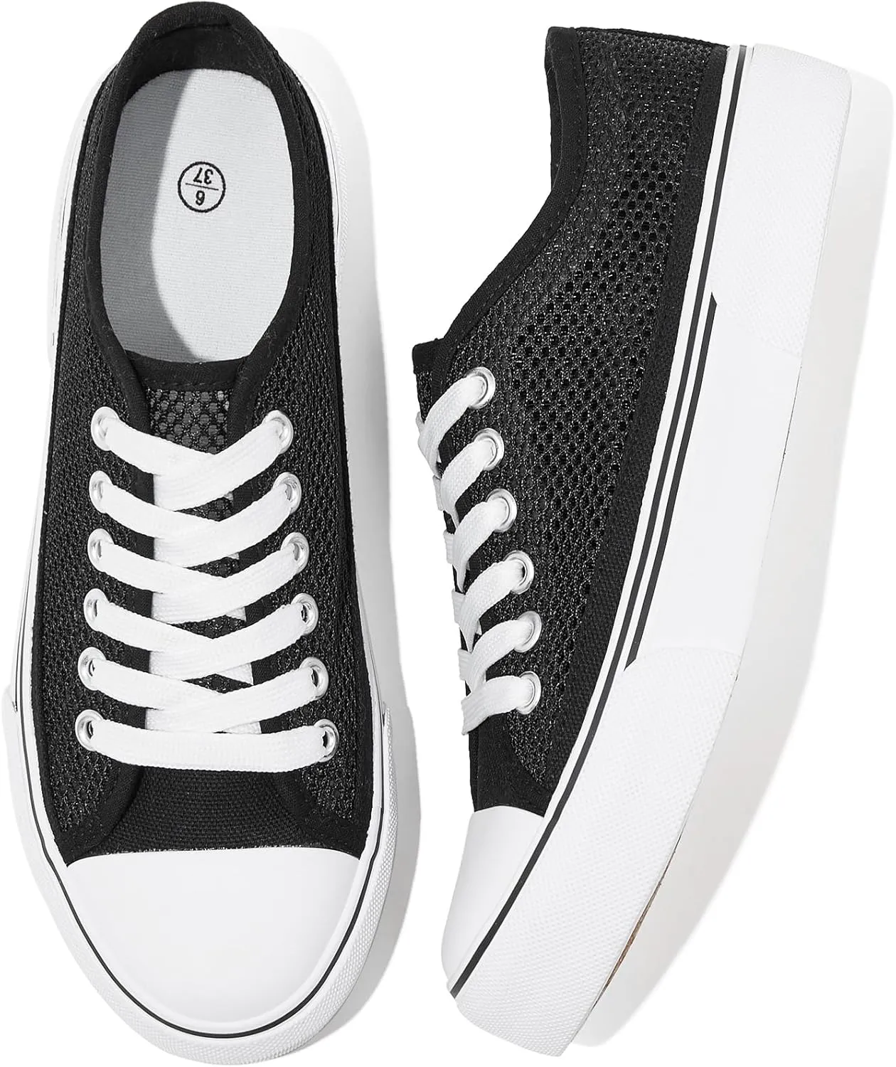 Waluzs White Sneakers for Women Women's Tennis Shoes Summer Canvas Shoes Fashion Sneakers for Walking Non Slip Work