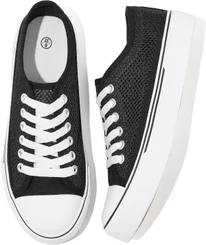 Waluzs White Sneakers for Women Women's Tennis Shoes Summer Canvas Shoes Fashion Sneakers for Walking Non Slip Work