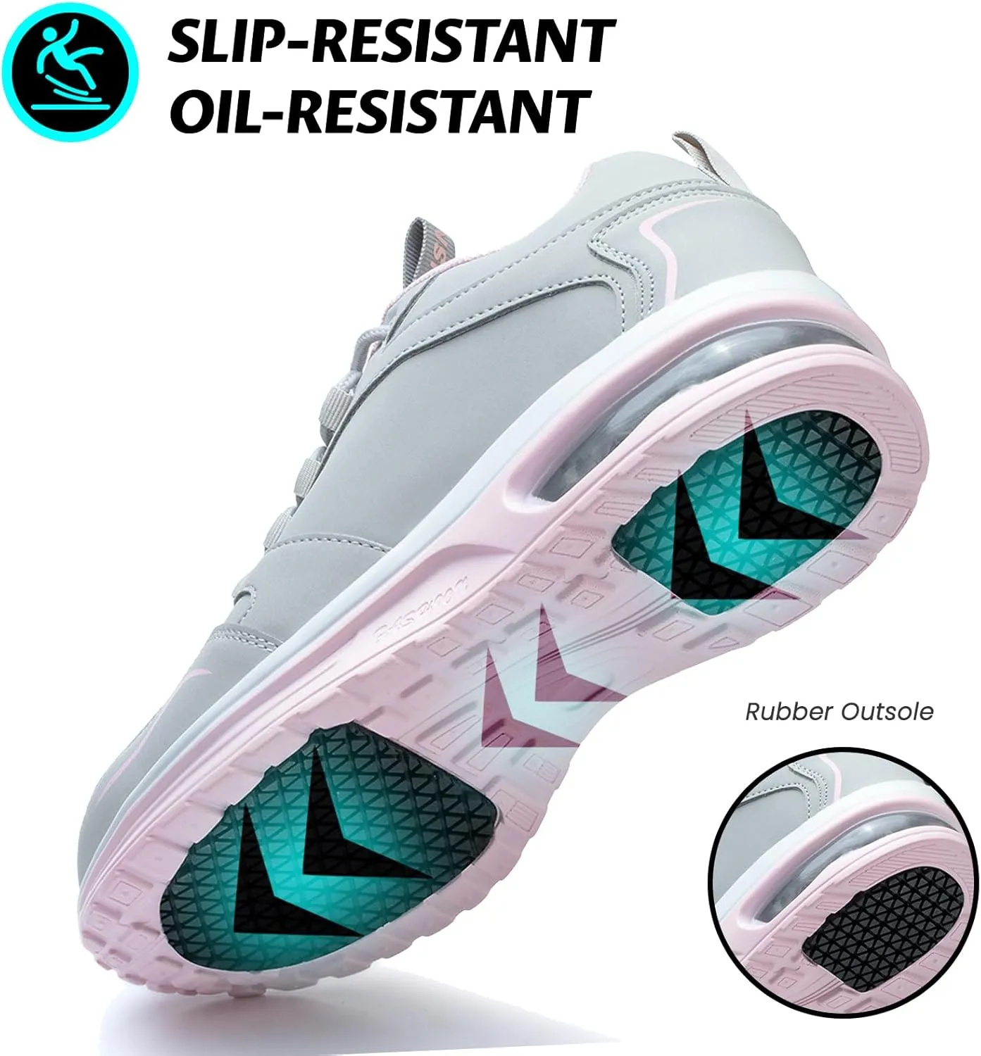 Waterproof Steel Toe Shoes for Women Non Slip Puncture Proof Safety Work Sneakers Comfortable Lightweight Fashion Footwear for Industrial Construction and Food Service