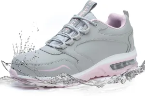 Waterproof Steel Toe Shoes for Women Non Slip Puncture Proof Safety Work Sneakers Comfortable Lightweight Fashion Footwear for Industrial Construction and Food Service