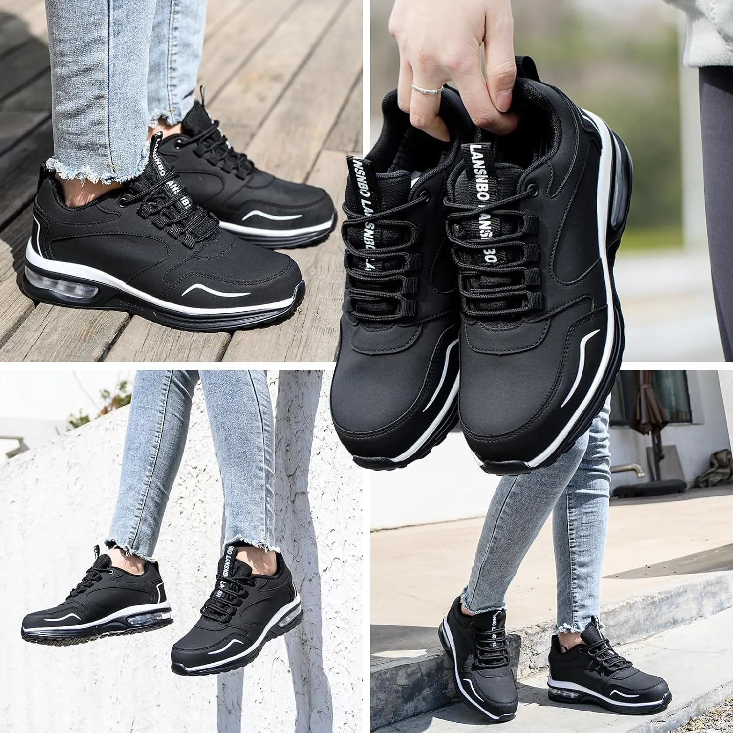 Waterproof Steel Toe Shoes for Women Non Slip Puncture Proof Safety Work Sneakers Comfortable Lightweight Fashion Footwear for Industrial Construction and Food Service