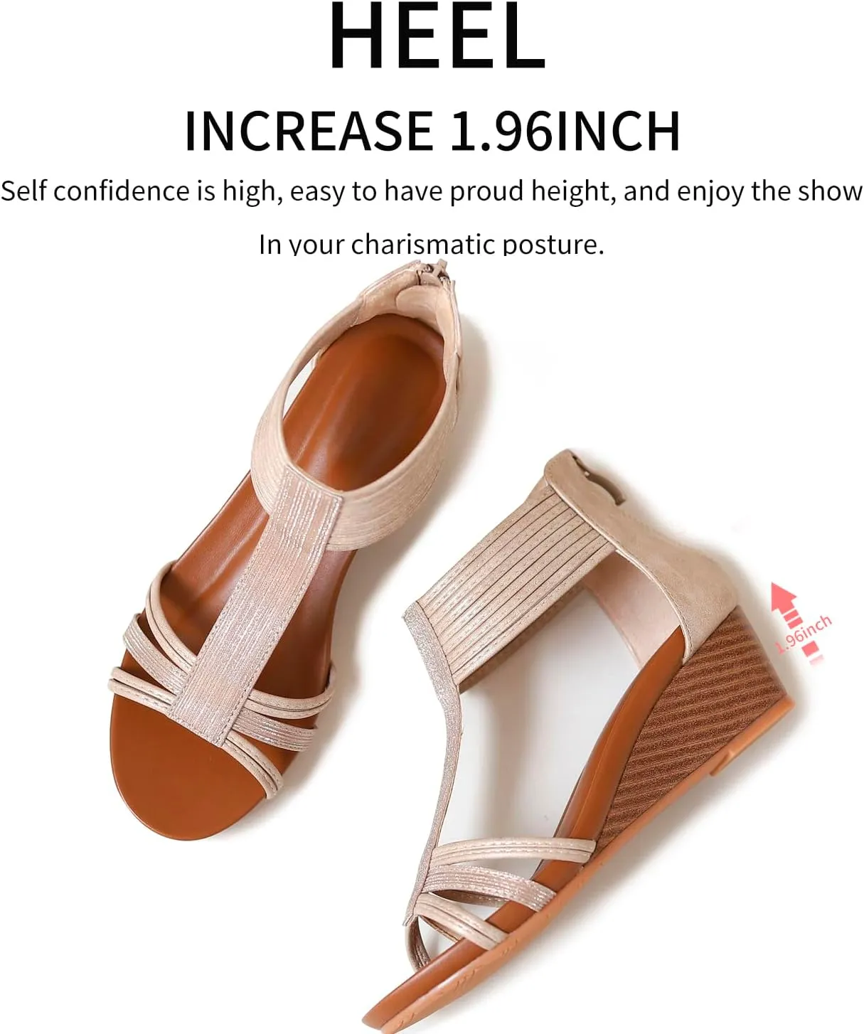 Wedge Sandals for Women Bohemia Open Toe Casual Summer Womens Sandals Roman High Heel Dressy Womens Beach Shoes