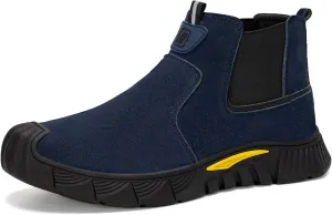 Welding Work Boots for Men Slip on Steel Toe Shoes for Men Soft Comfortable Safety Boots Mens Work Boots Indestructible Puncture Proof Construction Boots for Men Safety Toe Footwear for Welder