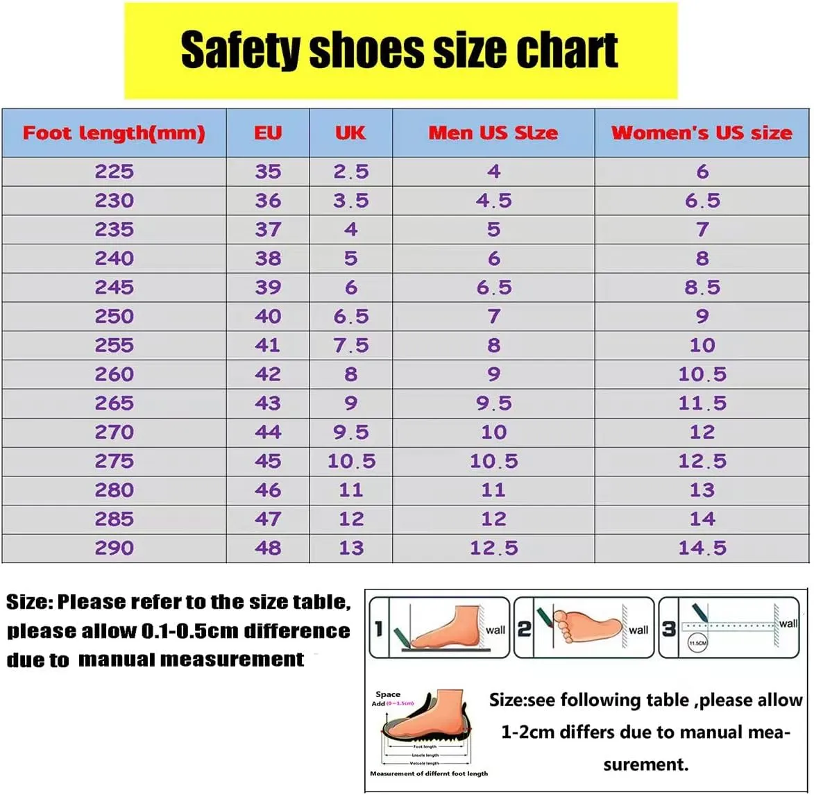 Wide Steel Toe for Women Cushion Safety Shoes,Resistant Puncture Proof Safety Shoes Breathable Indestructible Construction Industrial Sneakers,