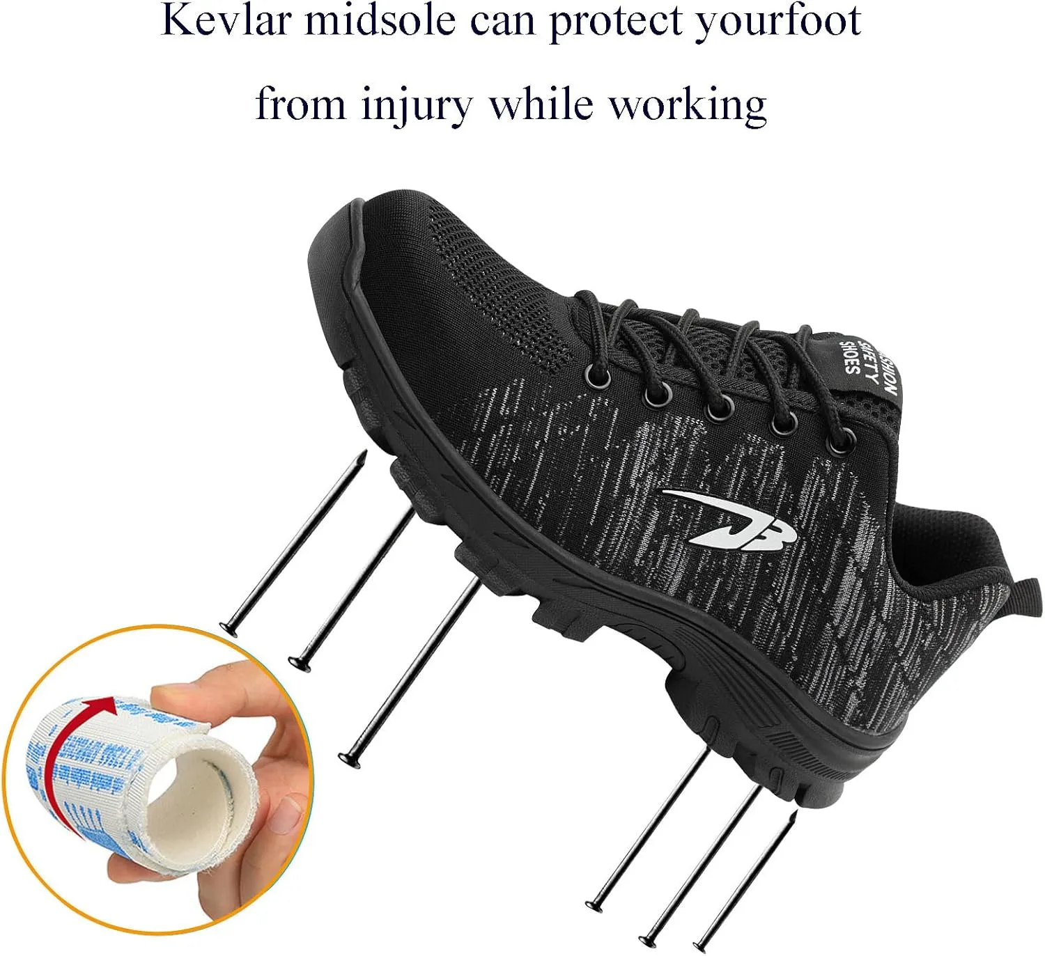 Wide Steel Toe for Women Cushion Safety Shoes,Resistant Puncture Proof Safety Shoes Breathable Indestructible Construction Industrial Sneakers,