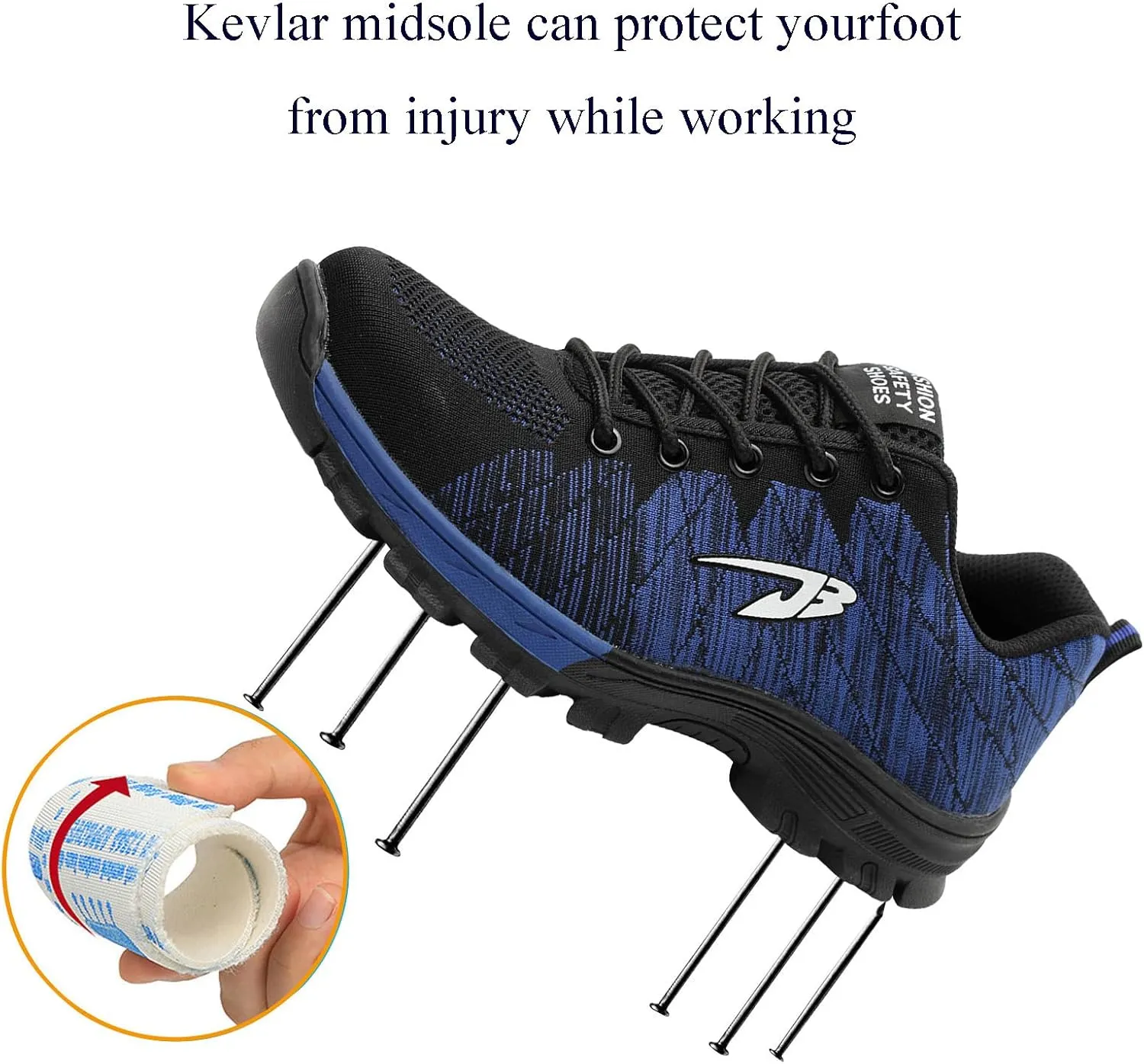 Wide Steel Toe for Women Cushion Safety Shoes,Resistant Puncture Proof Safety Shoes Breathable Indestructible Construction Industrial Sneakers,