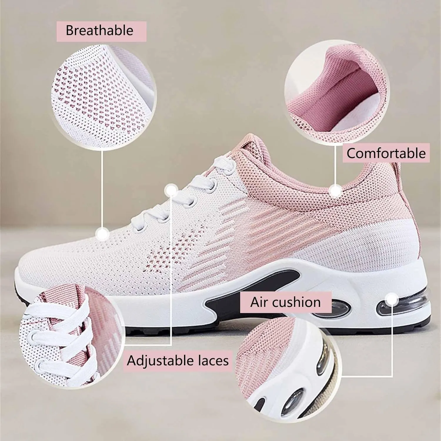 Wide Toe Box Shoes Women Gym Jogging Walking Sneakers Comfy Breathable Mesh Fashion Sneakers Zero Drop Sole Width Shoes with Arch Support
