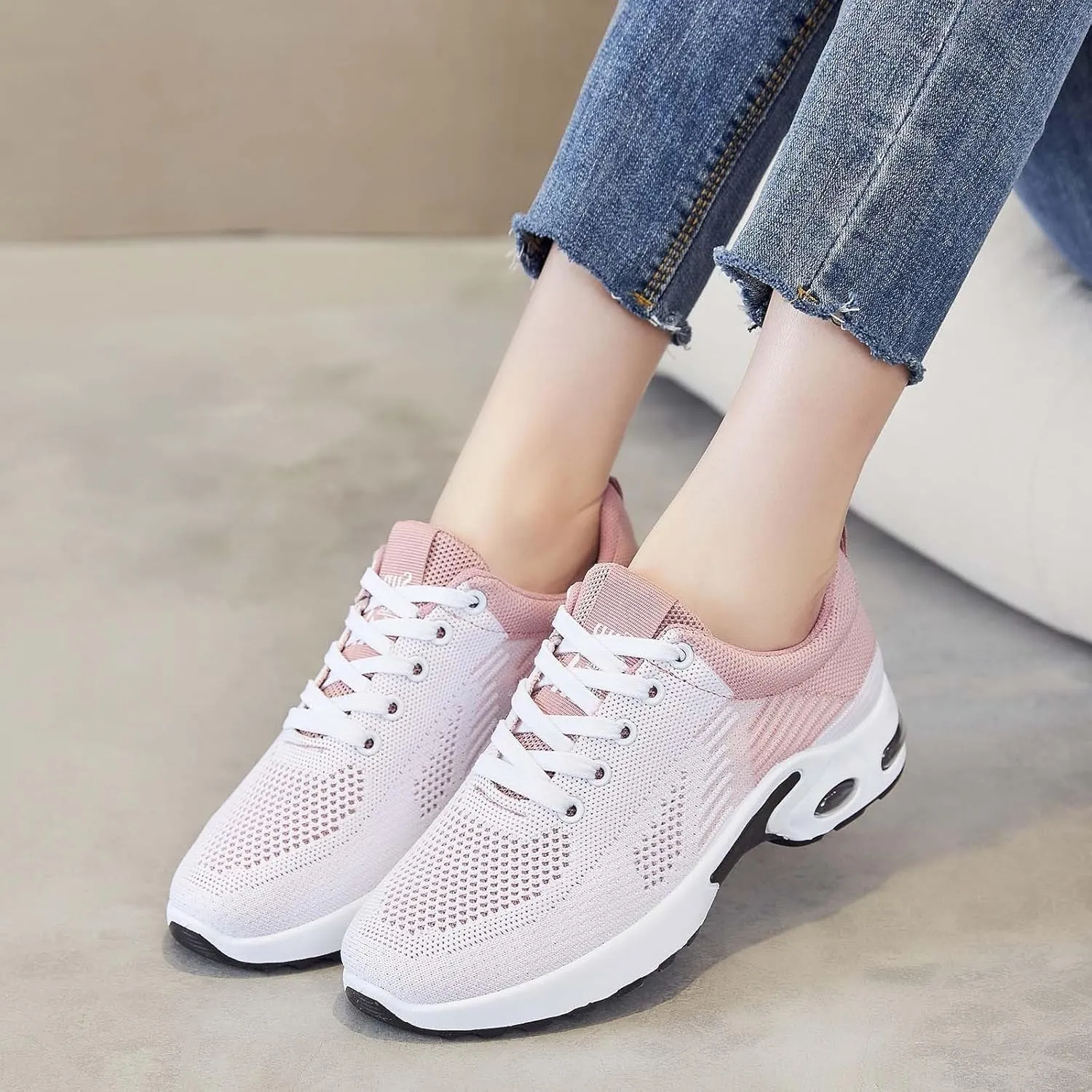 Wide Toe Box Shoes Women Gym Jogging Walking Sneakers Comfy Breathable Mesh Fashion Sneakers Zero Drop Sole Width Shoes with Arch Support