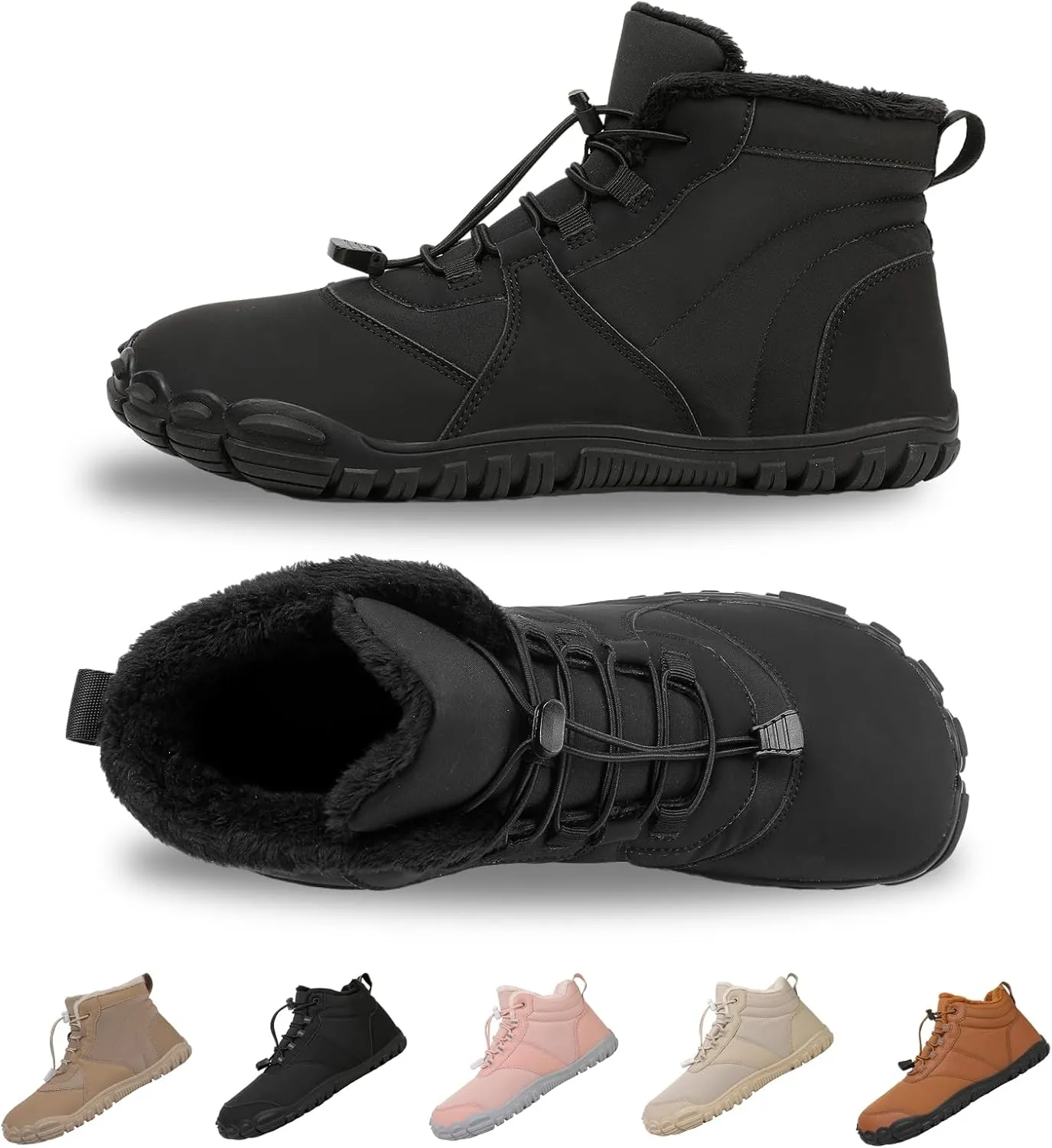 Winter Hike Barefoot Boots,Warm Zero Drop Snow Boot Slip On Barefoot Footwear - Minimalist Warm zero Drop, Non-Slip Snow Boots, Wide Fit Barefoot Boots for Women & Men