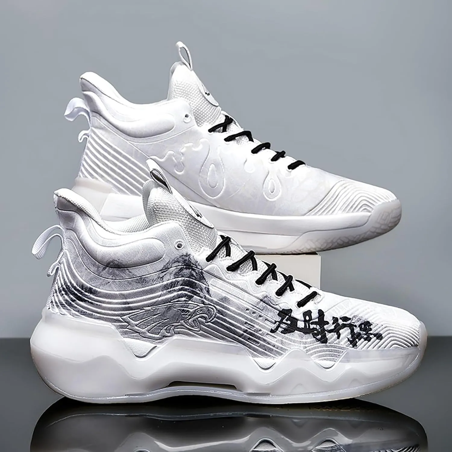 Women Men Basketball Shoes Youth Fashion High Top Running Shoes Volleyball Sneakers Colorful Painting Sport Shoes Comfortable Non-Slip Footwear