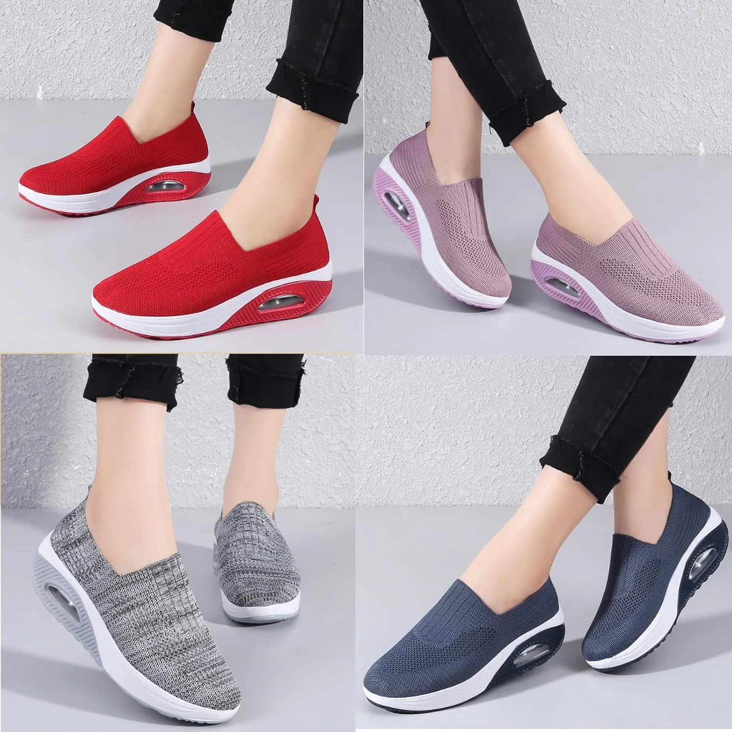 Women Orthopedic Sneakers Walking Shoes,Mesh Breathable Arch Support Slip-on Light Air Cushion Orthopedic Sneakers Diabetic Shoes