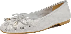 Women's Ballet Flats with Bow Knot & Sparkle Balls Ultra Soft Sole Round Toe Work Travel Casual Outfits Shoes