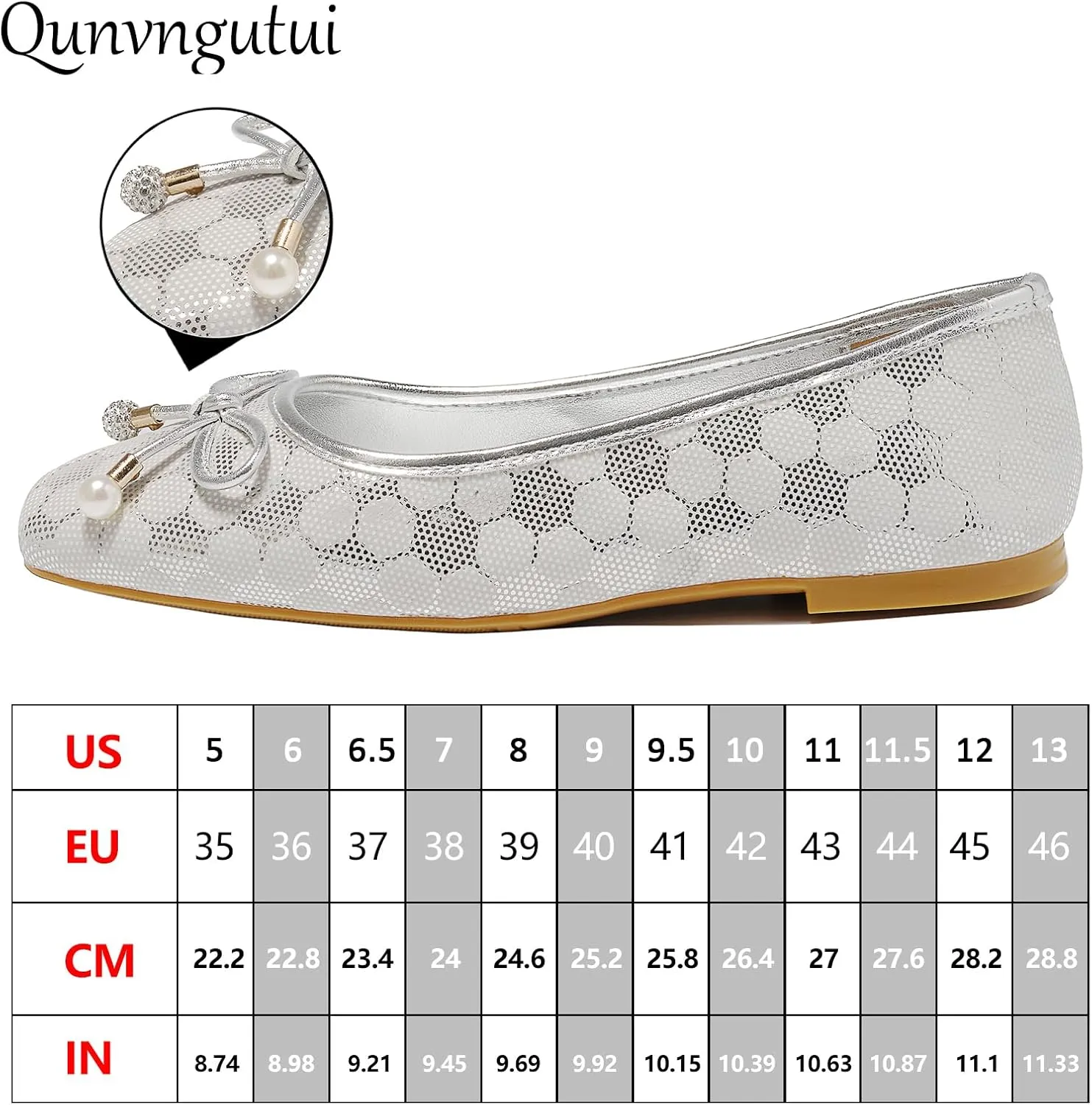 Women's Ballet Flats with Bow Knot & Sparkle Balls Ultra Soft Sole Round Toe Work Travel Casual Outfits Shoes