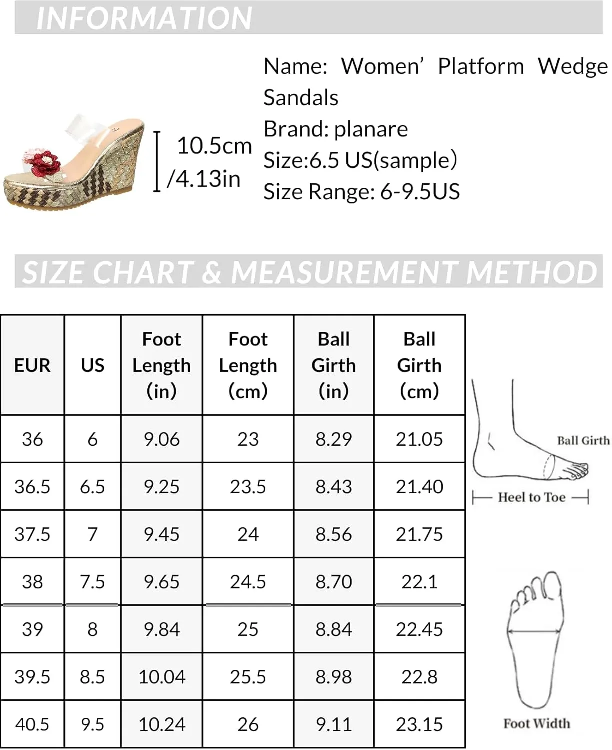 Women's Boho Chic Woven Wedge Sandals Floral Platform Slide with Transparent Strap Floral Platform Slide with Transparent Strap
