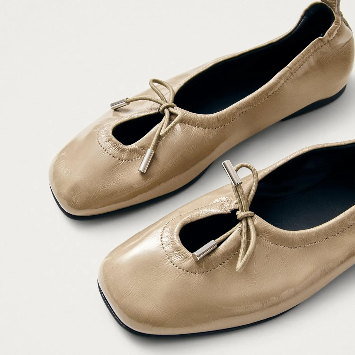 Womens Bow Ballet Flats Cute Square Toe Lace Up Bow Mary Jane Flats Slip On Casual Mary Ballerina Shoes