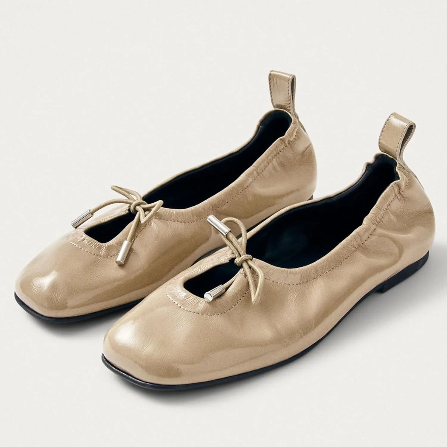 Womens Bow Ballet Flats Cute Square Toe Lace Up Bow Mary Jane Flats Slip On Casual Mary Ballerina Shoes