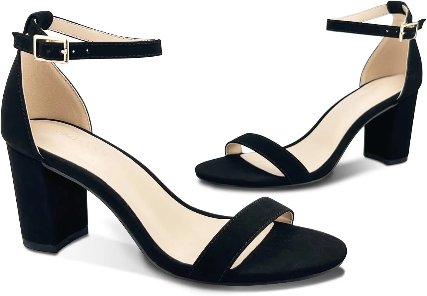 Women's Chunk Low Heel Pump Sandals, Heels for Women Open Toe Ankle Strap Chunky Heel Sandals
