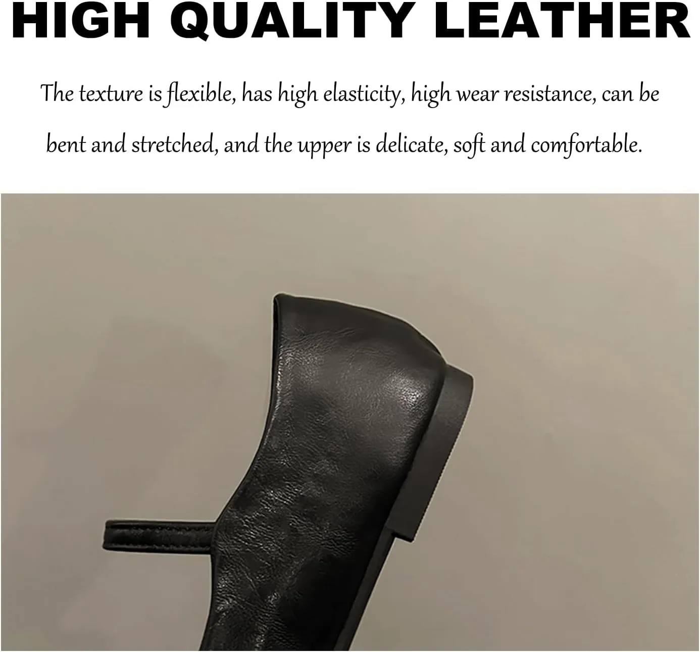 Women's Classic Leather Square Toe Flat Mary Jane Shoes Fashion Slip On Buckle Casual Ballet Shoes Comfortable Closed Toe Office Work Dress Shoes