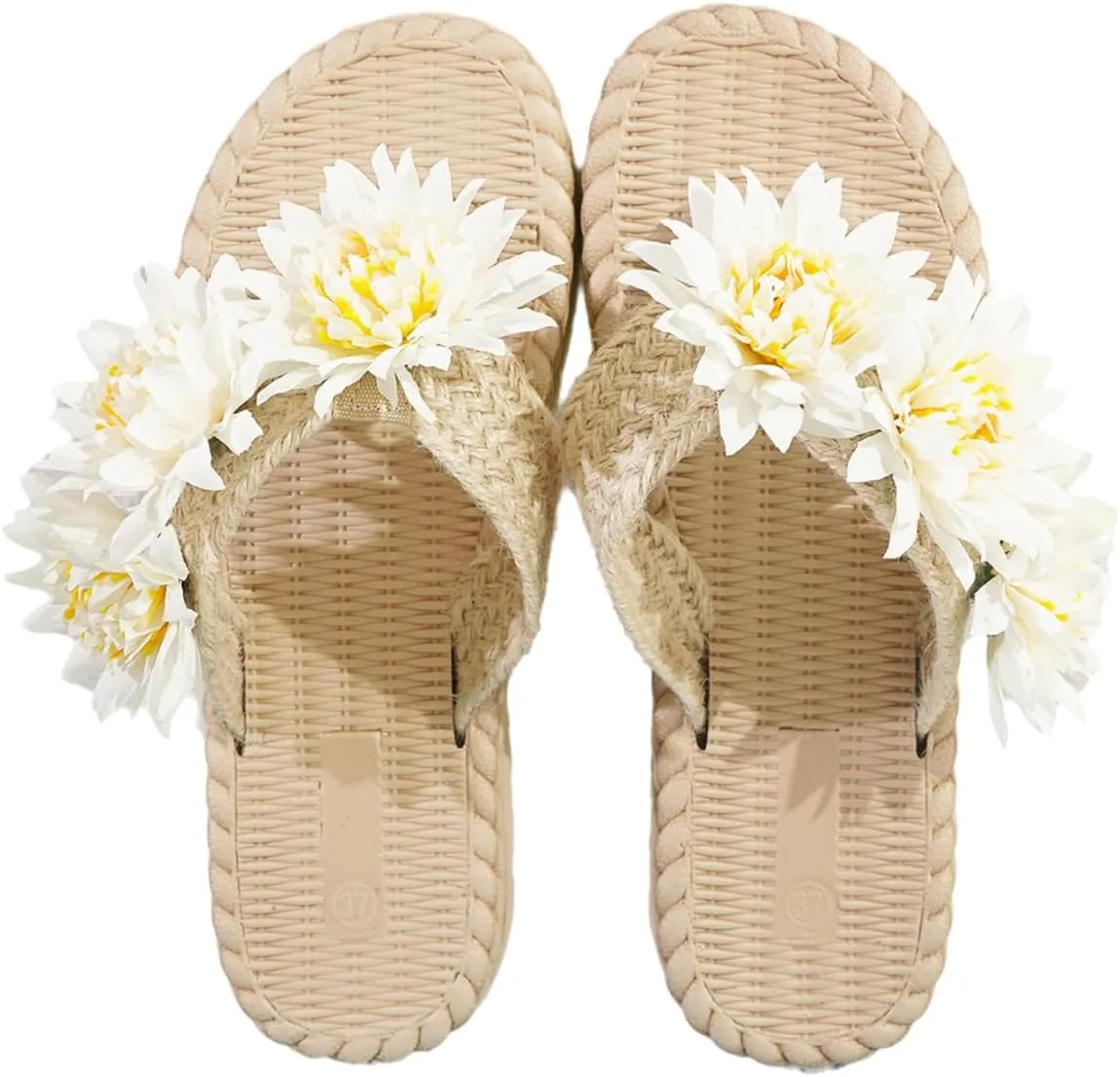 Women's Fancy Floral Slide Sandals, Slip On Clip Toe Summer Slippers with Cute Flower Decor - Suit for Casual and Holiday Wear