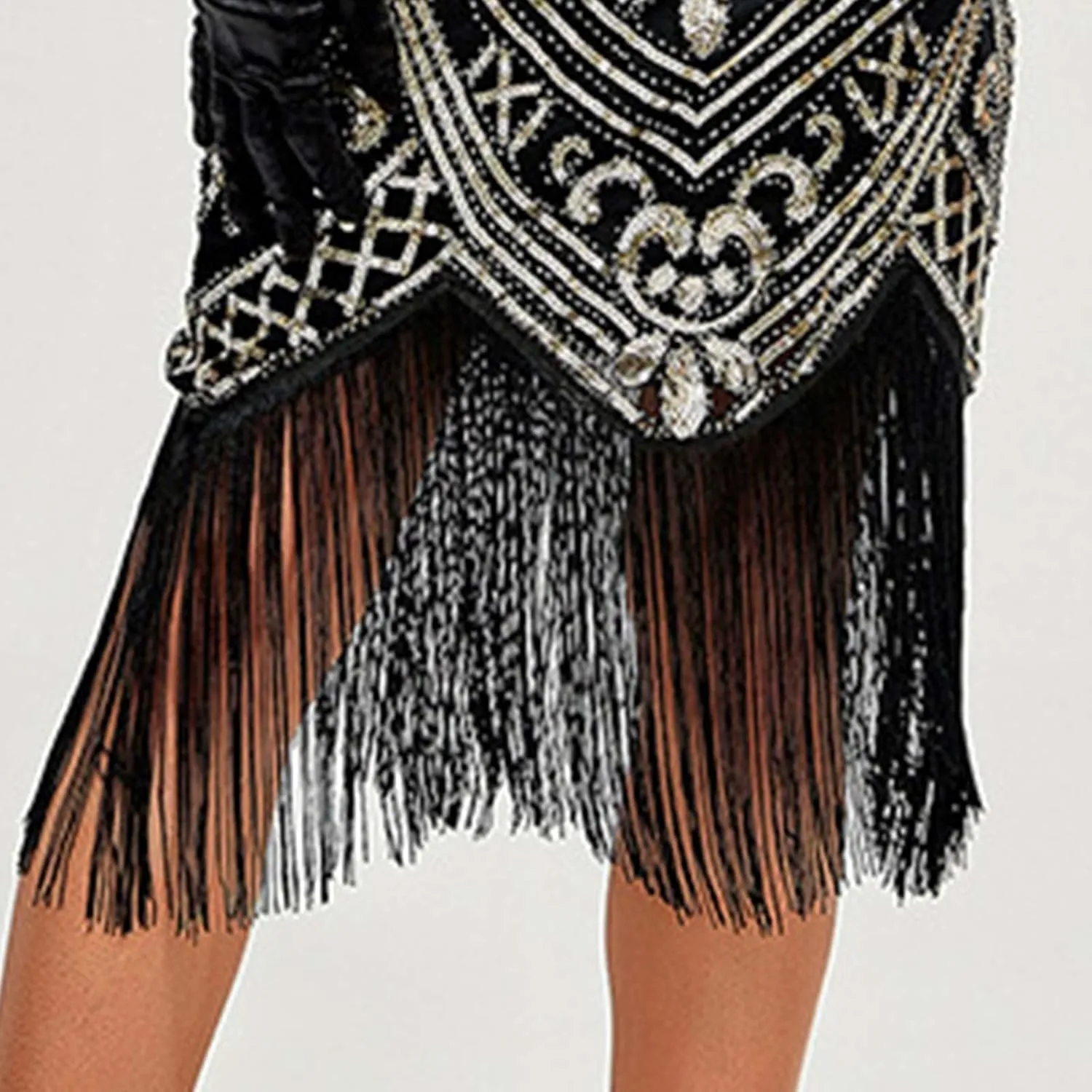 Women's Flapper Dresses 1920s Beaded Fringed Great Gatsby Dress Sequin Sparkly Sleeveless Club Night Prom Party Dress