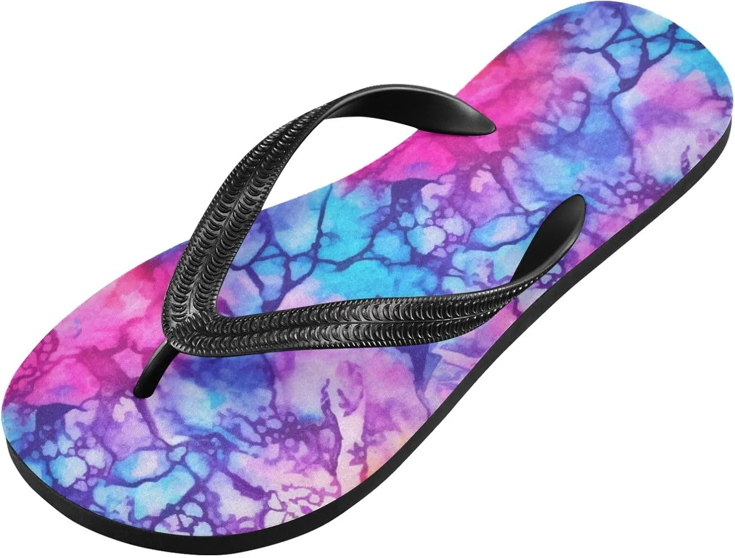 Women's Flip Flop Sandals Casual Summer Sandal, Mens Flip Flops for Beach Outdoor-Watercolor Fluid Print