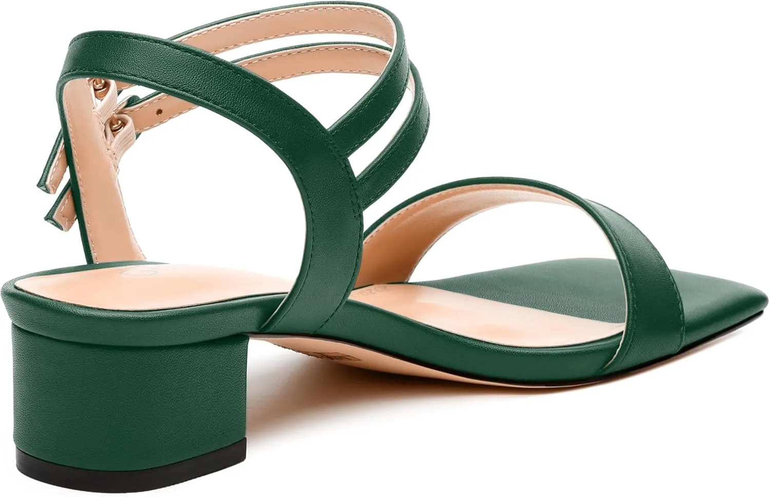 Women's Heeled Sandals, Open Square Toe Chunky Heels, Ankle Strap with Buckle Fashion Solid Color Casual Sandals for Daily Wear
