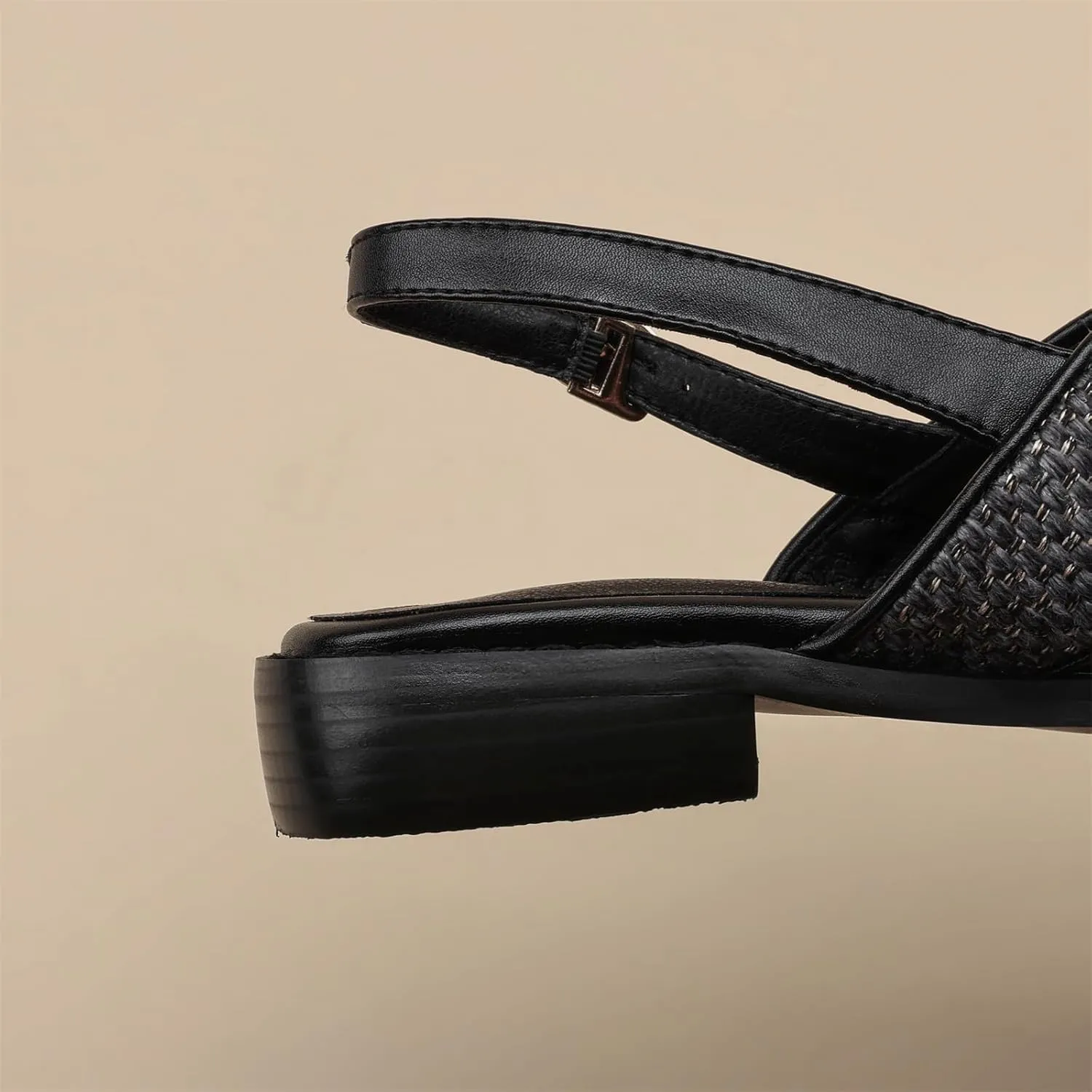 Women's Hollow Woven Fisherman Sandals Pull-On Summer Fashion Adjustable Buckle Slingback Cross Strap Rome Flats Comfortable Low Chunky Heel Casual Dress Shopping Daily Wear Shoes