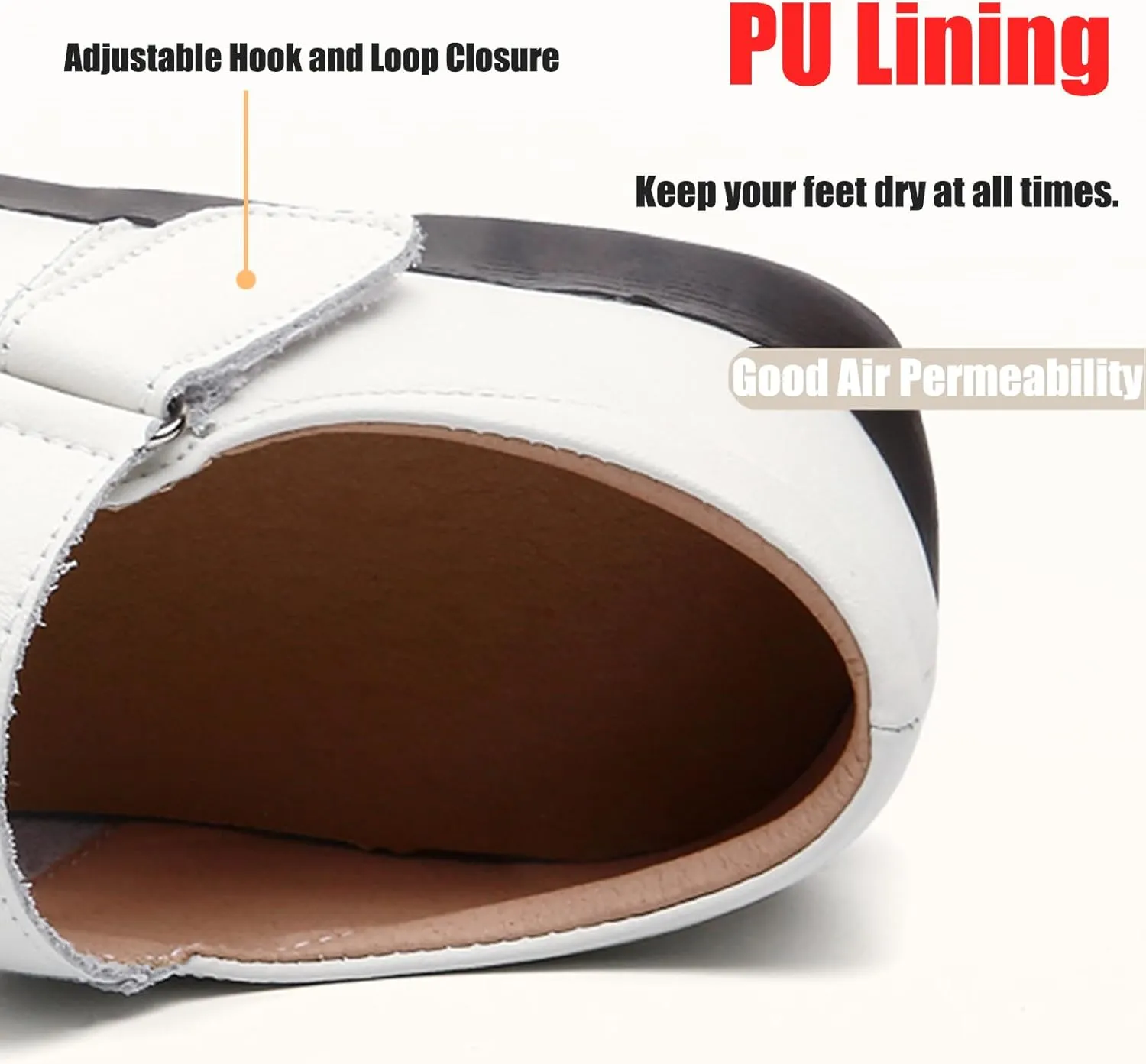 Women's Leather Mary Jane Flats with Adjustable Hook and Loop Closure Round Toe Casual Comfortable Slip On Soft Sole Ballet Flats Lightweight Mom Walking Shoes