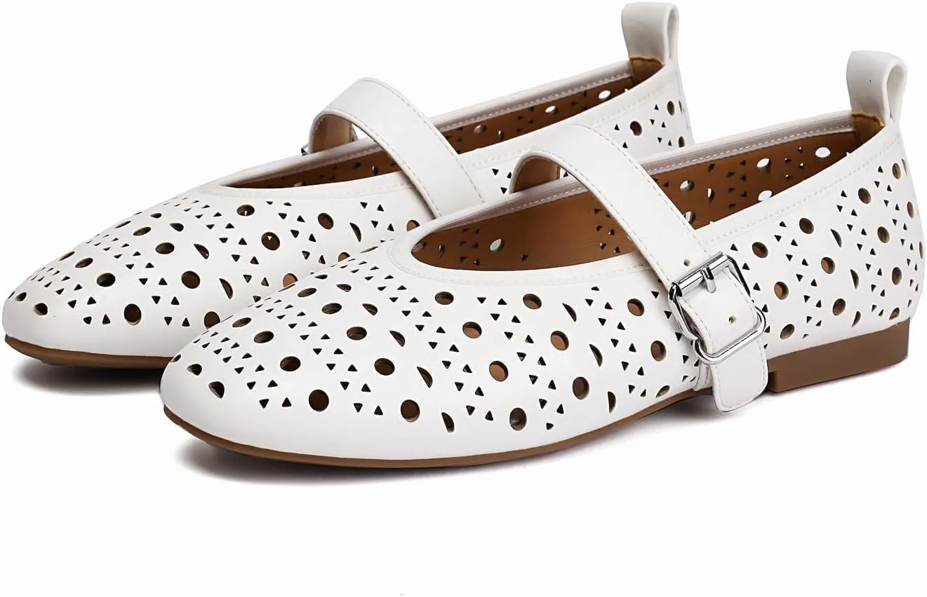 Women's Mary Jane Flats Studded Comfortable Ballet Flat Dressy Casual Ballerina Shoes
