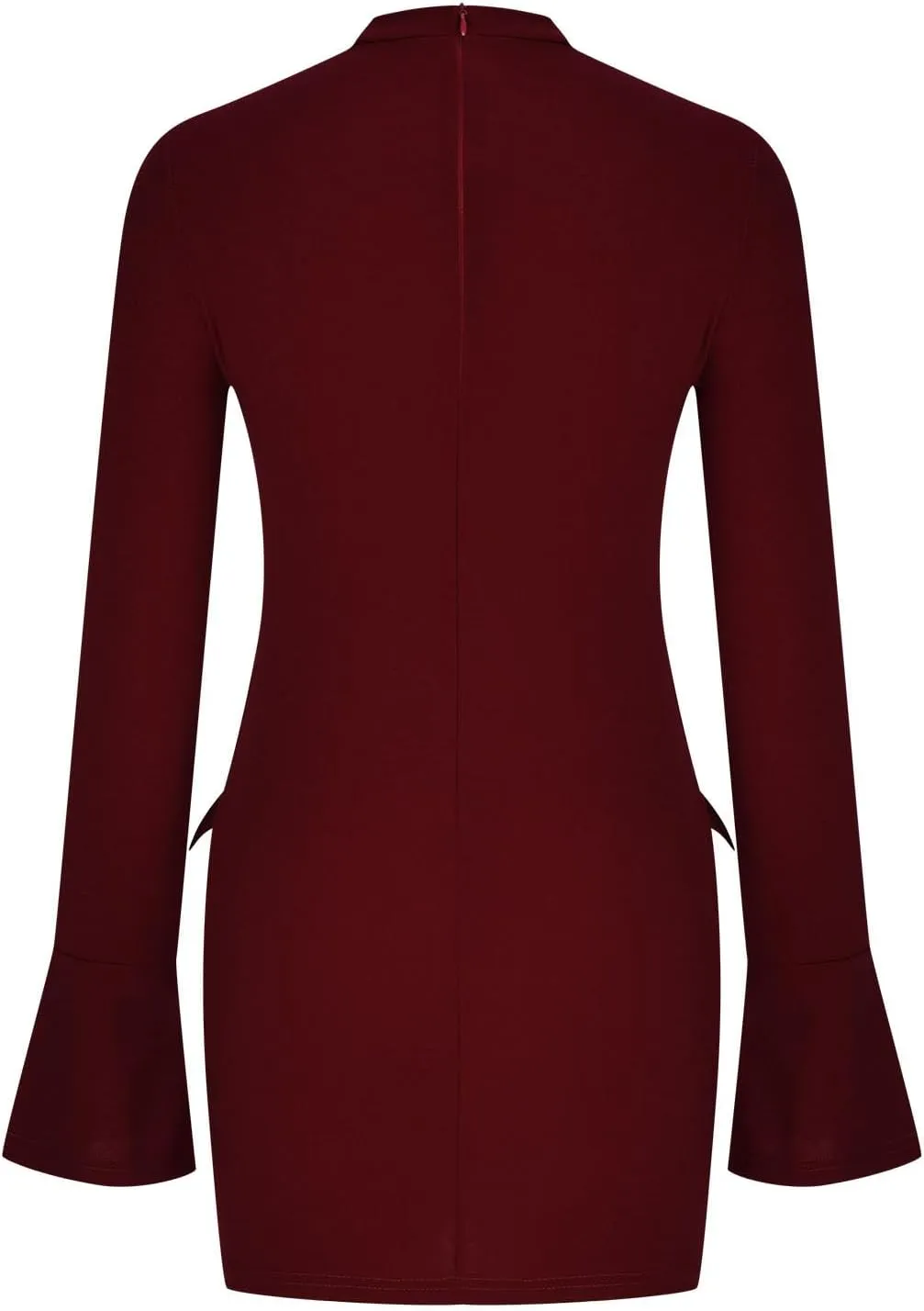 Women's Mini Dresses Business Formal Ruched Tight Fit Flowy Lightweight Basic Casual Dress Long Sleeve Fall Dresses