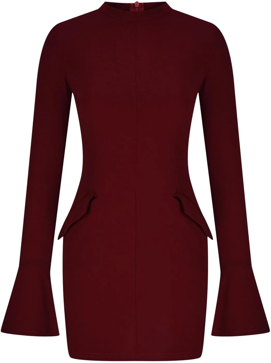 Women's Mini Dresses Business Formal Ruched Tight Fit Flowy Lightweight Basic Casual Dress Long Sleeve Fall Dresses