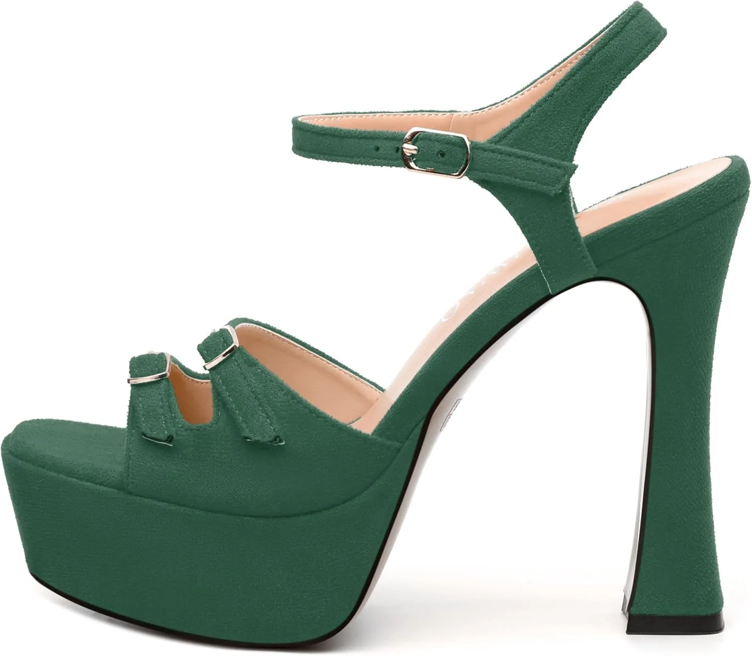 Womens Platform Sandals, Square Toe Adjustable Strap with Buckle, Fashion Daily Work, Date Nights, Parties Solid High Heels