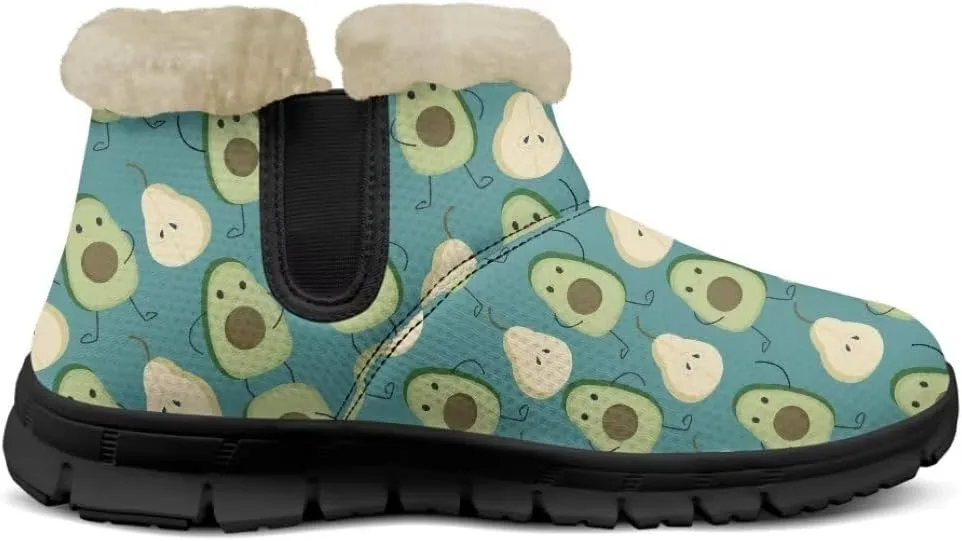 Womens Snow Boots Fur Lined Warm Booties Winter Shoes Anti-Skid Lightweight Ankle Boots Casual Wear