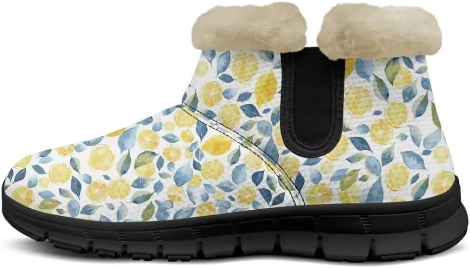 Womens Snow Boots Fur Lined Warm Booties Winter Shoes Anti-Skid Lightweight Ankle Boots Casual Wear