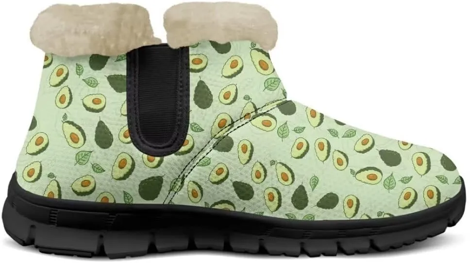 Womens Snow Boots Fur Lined Warm Booties Winter Shoes Anti-Skid Lightweight Ankle Boots Casual Wear