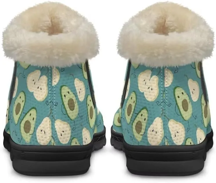 Womens Snow Boots Fur Lined Warm Booties Winter Shoes Anti-Skid Lightweight Ankle Boots Casual Wear