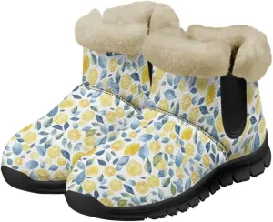 Womens Snow Boots Fur Lined Warm Booties Winter Shoes Anti-Skid Lightweight Ankle Boots Casual Wear