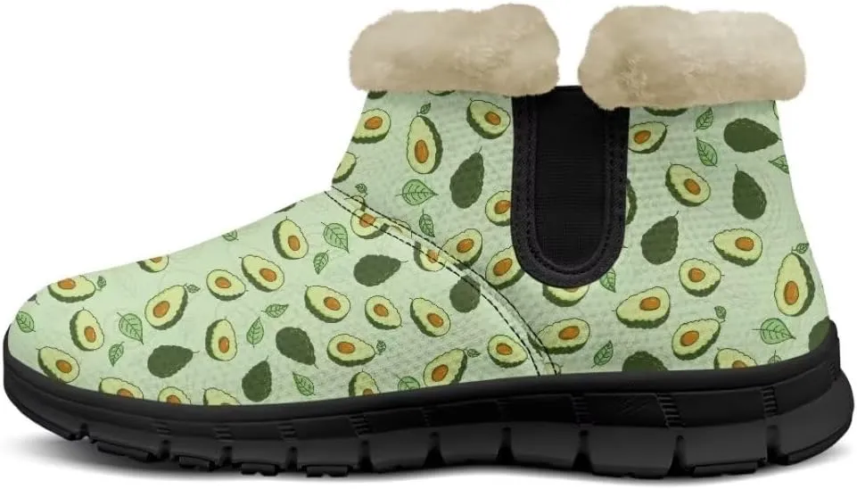 Womens Snow Boots Fur Lined Warm Booties Winter Shoes Anti-Skid Lightweight Ankle Boots Casual Wear
