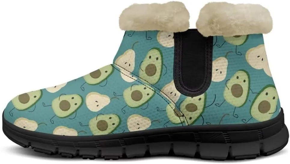 Womens Snow Boots Fur Lined Warm Booties Winter Shoes Anti-Skid Lightweight Ankle Boots Casual Wear