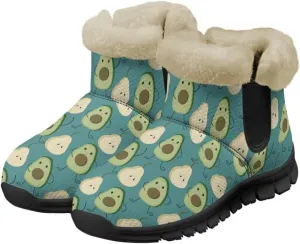 Womens Snow Boots Fur Lined Warm Booties Winter Shoes Anti-Skid Lightweight Ankle Boots Casual Wear