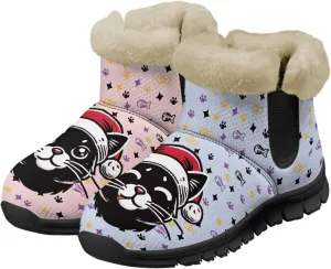 Women's Snow Boots Winter Comfy Plush Warm Ankle Boot Anti-Slip Waterproof Comfortable Slip On Outdoor Booties for Hiking Walking