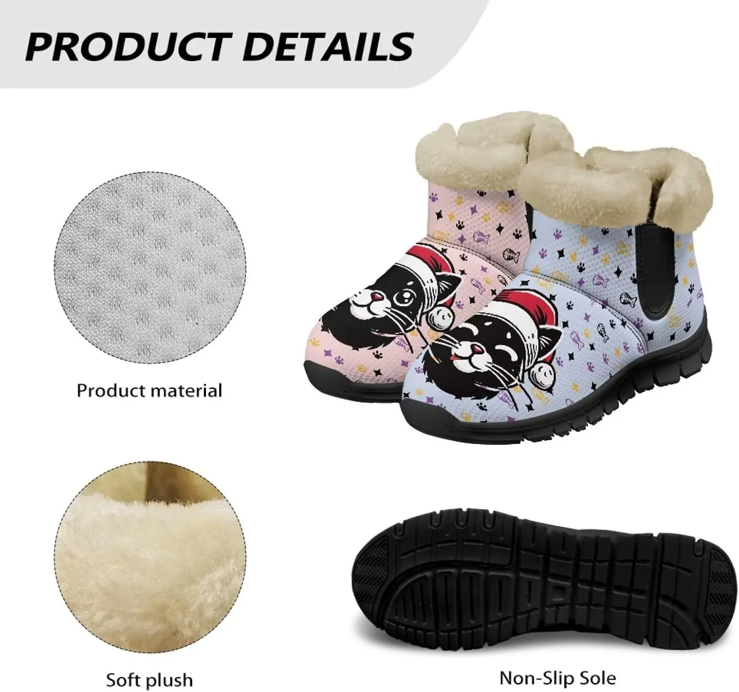 Women's Snow Boots Winter Comfy Plush Warm Ankle Boot Anti-Slip Waterproof Comfortable Slip On Outdoor Booties for Hiking Walking
