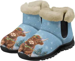Women's Snow Boots Winter Comfy Plush Warm Ankle Boot Anti-Slip Waterproof Comfortable Slip On Outdoor Booties for Hiking Walking